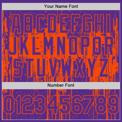Custom Purple Orange 3D Pattern Design Dripping Splatter Art Authentic Baseball Jersey - Sky-Custom