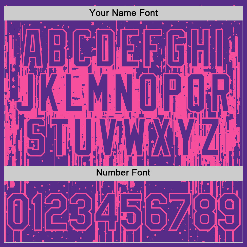 Custom Purple Pink 3D Pattern Design Dripping Splatter Art Authentic Baseball Jersey - Sky-Custom