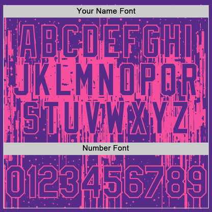 Custom Purple Pink 3D Pattern Design Dripping Splatter Art Authentic Baseball Jersey - Sky-Custom