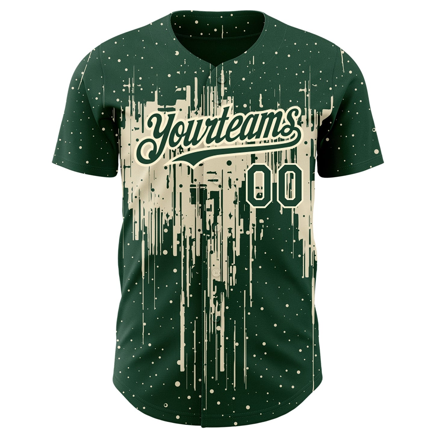 Custom Green Cream 3D Pattern Design Dripping Splatter Art Authentic Baseball Jersey - Sky-Custom