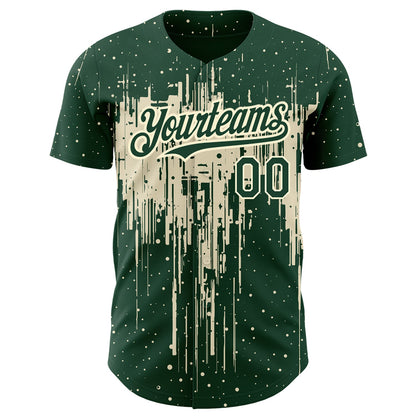 Custom Green Cream 3D Pattern Design Dripping Splatter Art Authentic Baseball Jersey - Sky-Custom