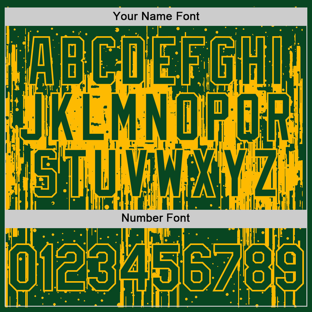 Custom Green Gold 3D Pattern Design Dripping Splatter Art Authentic Baseball Jersey - Sky-Custom