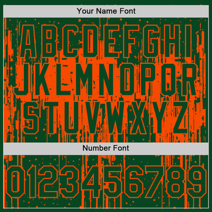 Custom Green Orange 3D Pattern Design Dripping Splatter Art Authentic Baseball Jersey - Sky-Custom