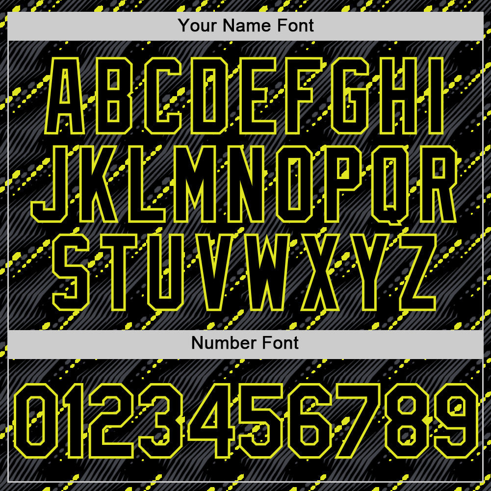 Custom Black Neon Yellow 3D Pattern Design Slant Lines Authentic Baseball Jersey - Sky-Custom