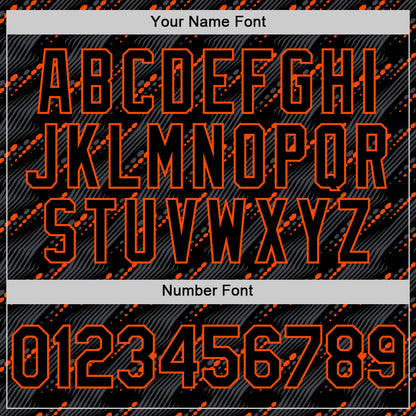 Custom Black Orange 3D Pattern Design Slant Lines Authentic Baseball Jersey - Sky-Custom