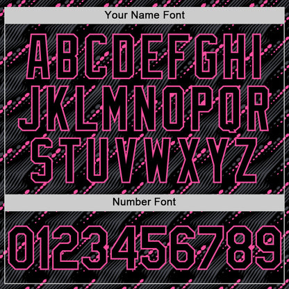 Custom Black Pink 3D Pattern Design Slant Lines Authentic Baseball Jersey - Sky-Custom