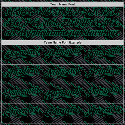 Custom Black Kelly Green 3D Pattern Design Slant Lines Authentic Baseball Jersey - Sky-Custom