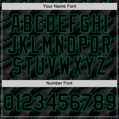 Custom Black Kelly Green 3D Pattern Design Slant Lines Authentic Baseball Jersey - Sky-Custom