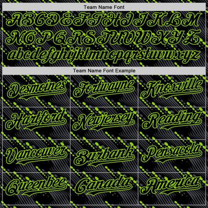 Custom Black Neon Green 3D Pattern Design Slant Lines Authentic Baseball Jersey - Sky-Custom
