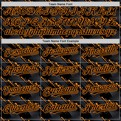 Custom Black Bay Orange 3D Pattern Design Slant Lines Authentic Baseball Jersey - Sky-Custom