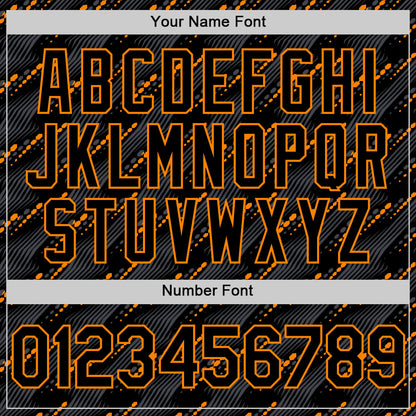 Custom Black Bay Orange 3D Pattern Design Slant Lines Authentic Baseball Jersey - Sky-Custom