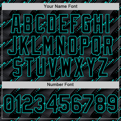 Custom Black Aqua 3D Pattern Design Slant Lines Authentic Baseball Jersey - Sky-Custom