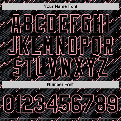 Custom Black Medium Pink 3D Pattern Design Slant Lines Authentic Baseball Jersey - Sky-Custom