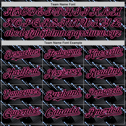 Custom Black Pink 3D Pattern Design Slant Lines Authentic Baseball Jersey - Sky-Custom
