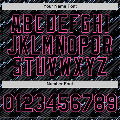 Custom Black Pink 3D Pattern Design Slant Lines Authentic Baseball Jersey - Sky-Custom