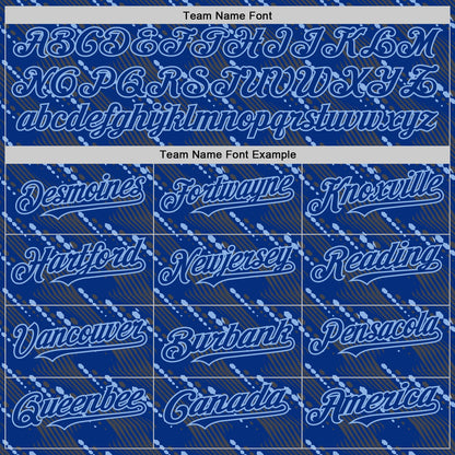 Custom Royal Light Blue 3D Pattern Design Slant Lines Authentic Baseball Jersey - Sky-Custom