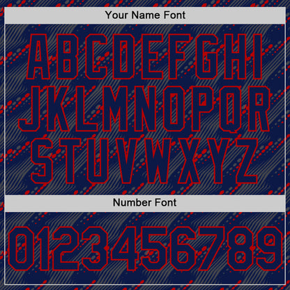 Custom Navy Red 3D Pattern Design Slant Lines Authentic Baseball Jersey - Sky-Custom