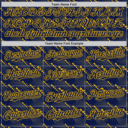 Custom Navy Red 3D Pattern Design Slant Lines Authentic Baseball Jersey - Sky-Custom