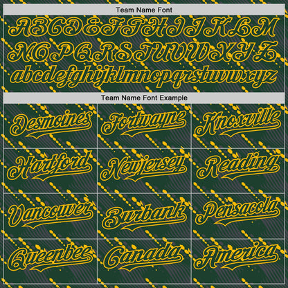 Custom Green Green-Gold 3D Pattern Design Slant Lines Authentic Baseball Jersey - Sky-Custom