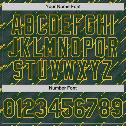 Custom Green Green-Gold 3D Pattern Design Slant Lines Authentic Baseball Jersey - Sky-Custom