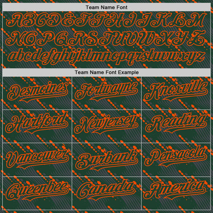 Custom Green Green-Orange 3D Pattern Design Slant Lines Authentic Baseball Jersey - Sky-Custom