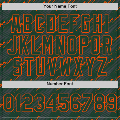 Custom Green Green-Orange 3D Pattern Design Slant Lines Authentic Baseball Jersey - Sky-Custom