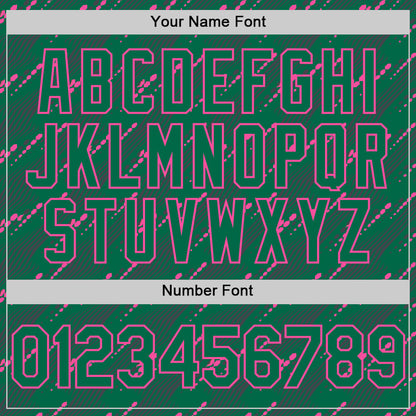 Custom Kelly Green-Pink 3D Pattern Design Slant Lines Authentic Baseball Jersey - Sky-Custom