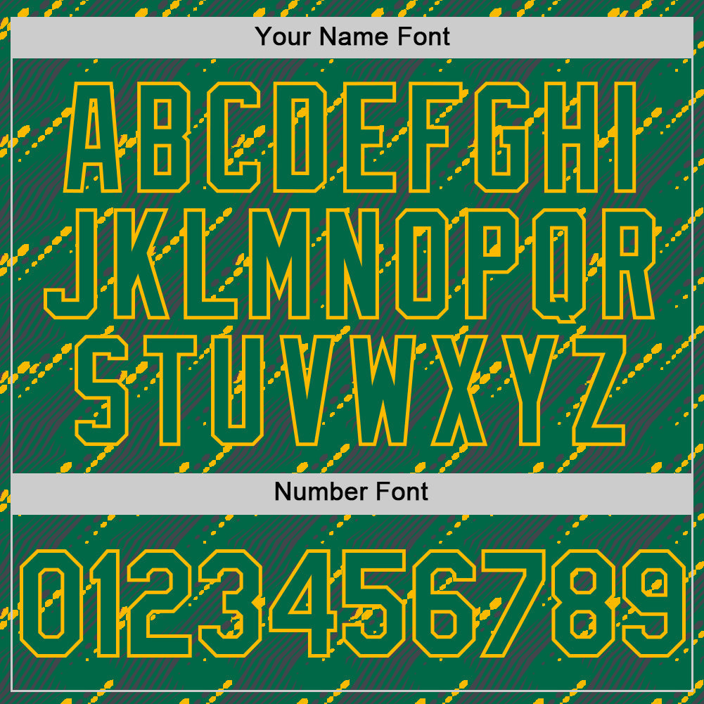 Custom Kelly Green-Gold 3D Pattern Design Slant Lines Authentic Baseball Jersey - Sky-Custom