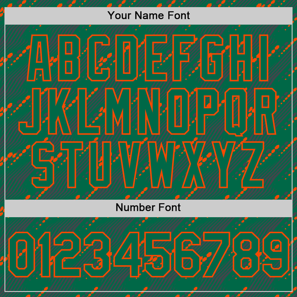 Custom Kelly Green-Orange 3D Pattern Design Slant Lines Authentic Baseball Jersey - Sky-Custom