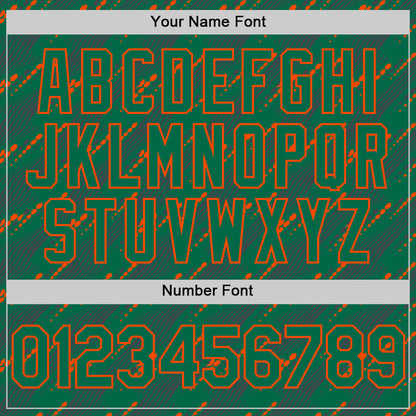 Custom Kelly Green-Orange 3D Pattern Design Slant Lines Authentic Baseball Jersey - Sky-Custom
