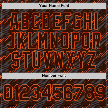 Custom Brown Orange 3D Pattern Design Slant Lines Authentic Baseball Jersey - Sky-Custom