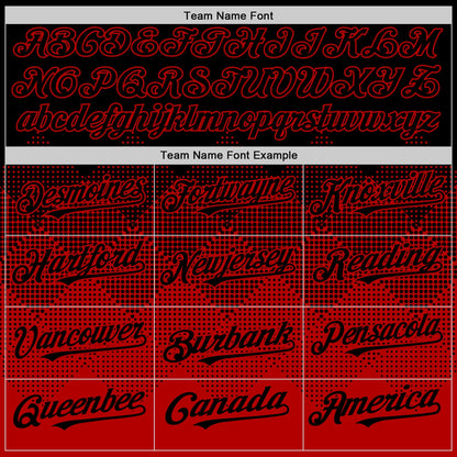 Custom Black Red 3D Pattern Design Gradient Square Shapes Authentic Baseball Jersey - Sky-Custom