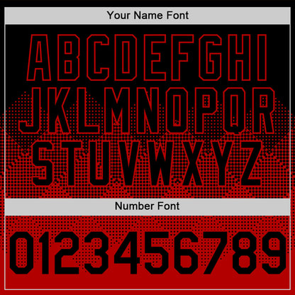 Custom Black Red 3D Pattern Design Gradient Square Shapes Authentic Baseball Jersey - Sky-Custom