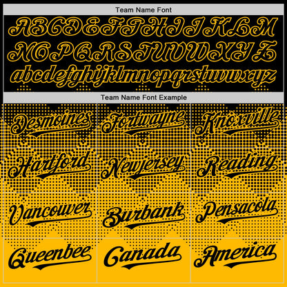 Custom Black Gold 3D Pattern Design Gradient Square Shapes Authentic Baseball Jersey - Sky-Custom