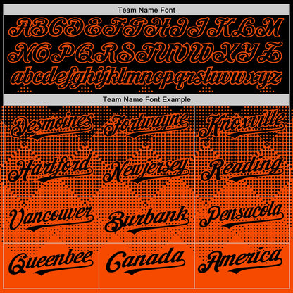Custom Black Orange 3D Pattern Design Gradient Square Shapes Authentic Baseball Jersey - Sky-Custom