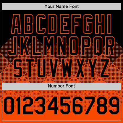 Custom Black Orange 3D Pattern Design Gradient Square Shapes Authentic Baseball Jersey - Sky-Custom