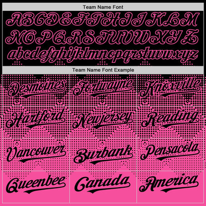 Custom Black Pink 3D Pattern Design Gradient Square Shapes Authentic Baseball Jersey - Sky-Custom