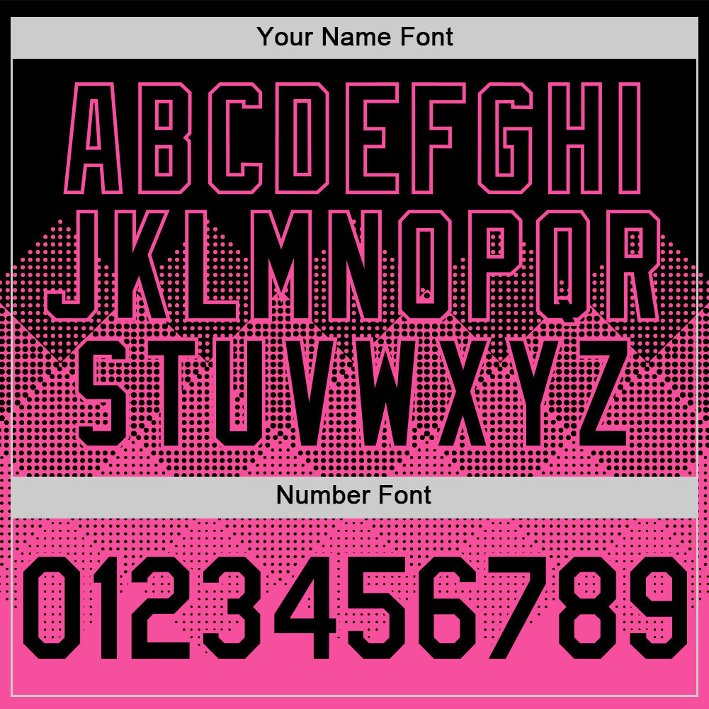 Custom Black Pink 3D Pattern Design Gradient Square Shapes Authentic Baseball Jersey - Sky-Custom