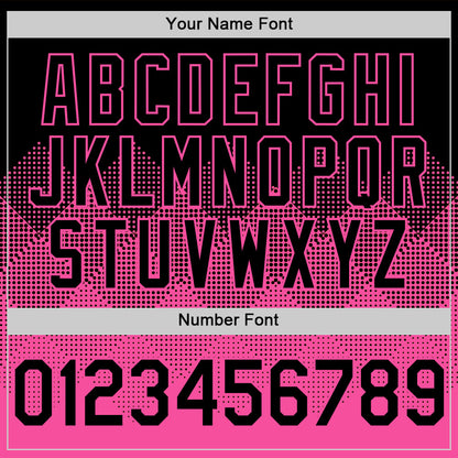 Custom Black Pink 3D Pattern Design Gradient Square Shapes Authentic Baseball Jersey - Sky-Custom
