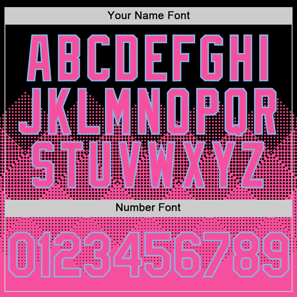 Custom Black Pink-Light Blue 3D Pattern Design Gradient Square Shapes Authentic Baseball Jersey - Sky-Custom
