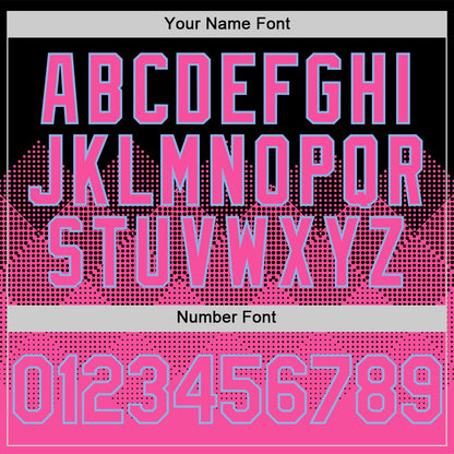 Custom Black Pink-Light Blue 3D Pattern Design Gradient Square Shapes Authentic Baseball Jersey - Sky-Custom