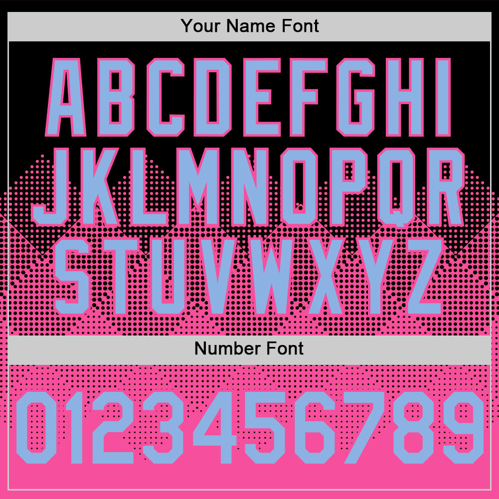 Custom Black Light Blue-Pink 3D Pattern Design Gradient Square Shapes Authentic Baseball Jersey - Sky-Custom