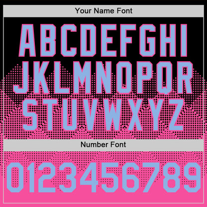 Custom Black Light Blue-Pink 3D Pattern Design Gradient Square Shapes Authentic Baseball Jersey - Sky-Custom