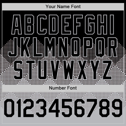 Custom Black Gray 3D Pattern Design Gradient Square Shapes Authentic Baseball Jersey - Sky-Custom
