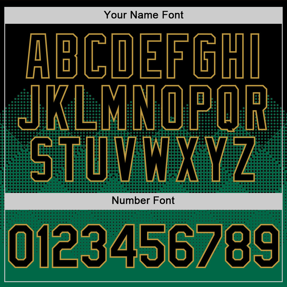 Custom Black Kelly Green-Old Gold 3D Pattern Design Gradient Square Shapes Authentic Baseball Jersey - Sky-Custom