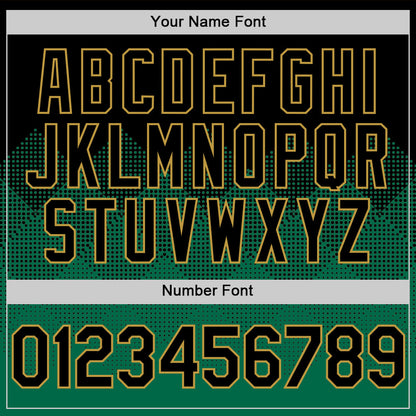 Custom Black Kelly Green-Old Gold 3D Pattern Design Gradient Square Shapes Authentic Baseball Jersey - Sky-Custom