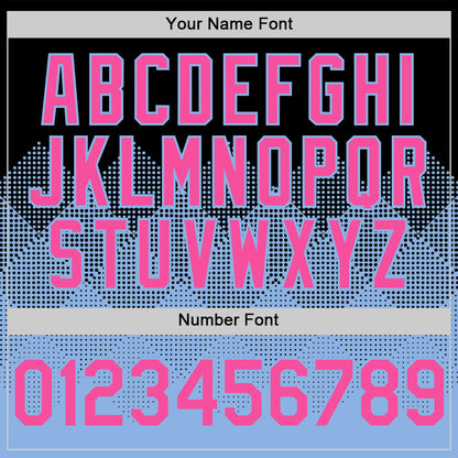 Custom Black Pink-Light Blue 3D Pattern Design Gradient Square Shapes Authentic Baseball Jersey - Sky-Custom