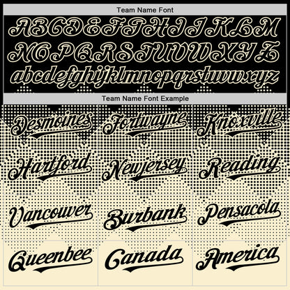 Custom Black Cream 3D Pattern Design Gradient Square Shapes Authentic Baseball Jersey - Sky-Custom