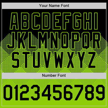 Custom Black Neon Green 3D Pattern Design Gradient Square Shapes Authentic Baseball Jersey - Sky-Custom