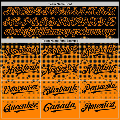 Custom Black Bay Orange 3D Pattern Design Gradient Square Shapes Authentic Baseball Jersey - Sky-Custom